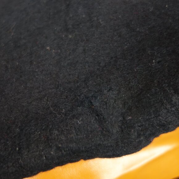 Vintage 1970's Gucci Felt & Faux Leather Shopping Tote Bag, Sz 13.75 in x 13 in - Picture 12 of 16